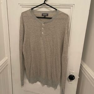 Bonobos Men's Slim Large Light Gray Wool Henley!